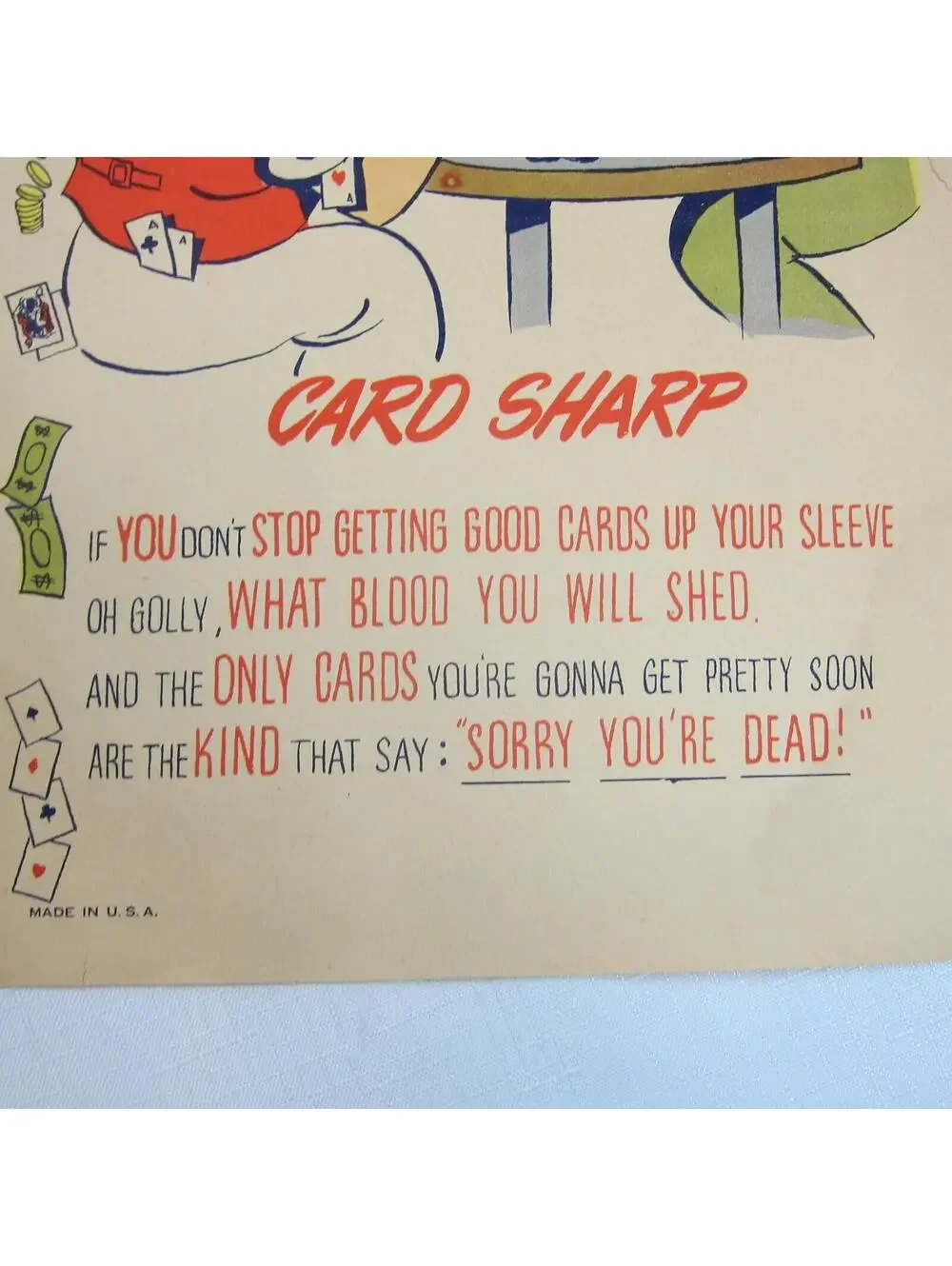 Vintage Vinegar Valentine Card Sharp Penny Dreadful Sarcasm Insult Poem Ephemera